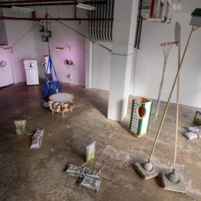 artist-residency-new-york-flux-iv-open-call Kosmologym-PicklesAndConcrete-WalkerTufts Art installation with various sculptures.